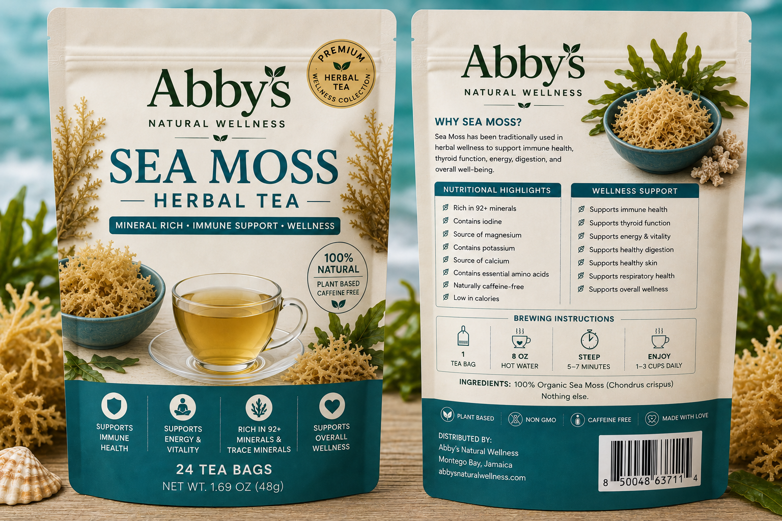 Sea moss herbal tea at Abby's Natural Wellness near Wellington FL