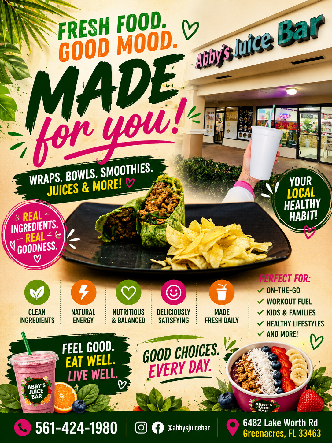 Why healthy eating matters - Fresh natural ingredients at Abby's Juice Bar