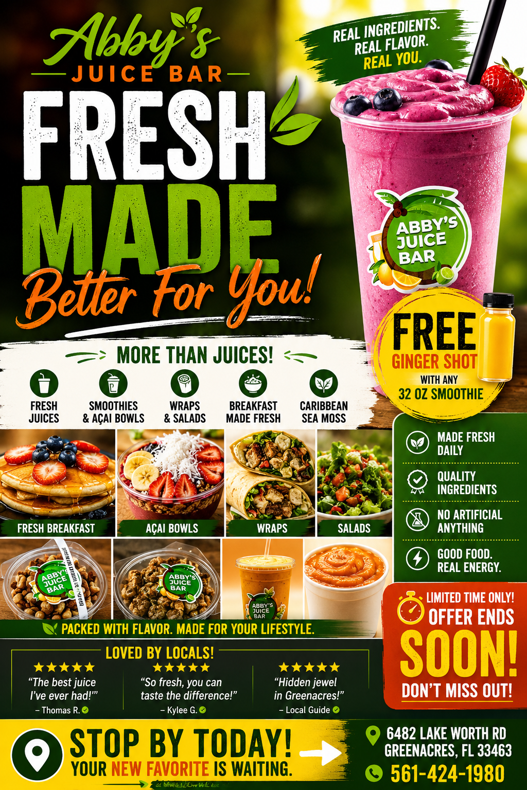 Healthy Wraps Greenacres - Made fresh to order at Abby's