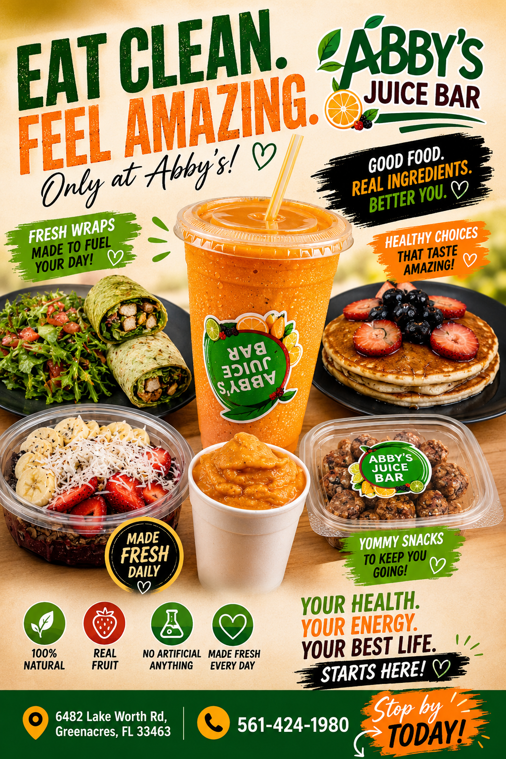 Healthy Breakfast Greenacres - Fresh breakfast at Abby's Juice Bar