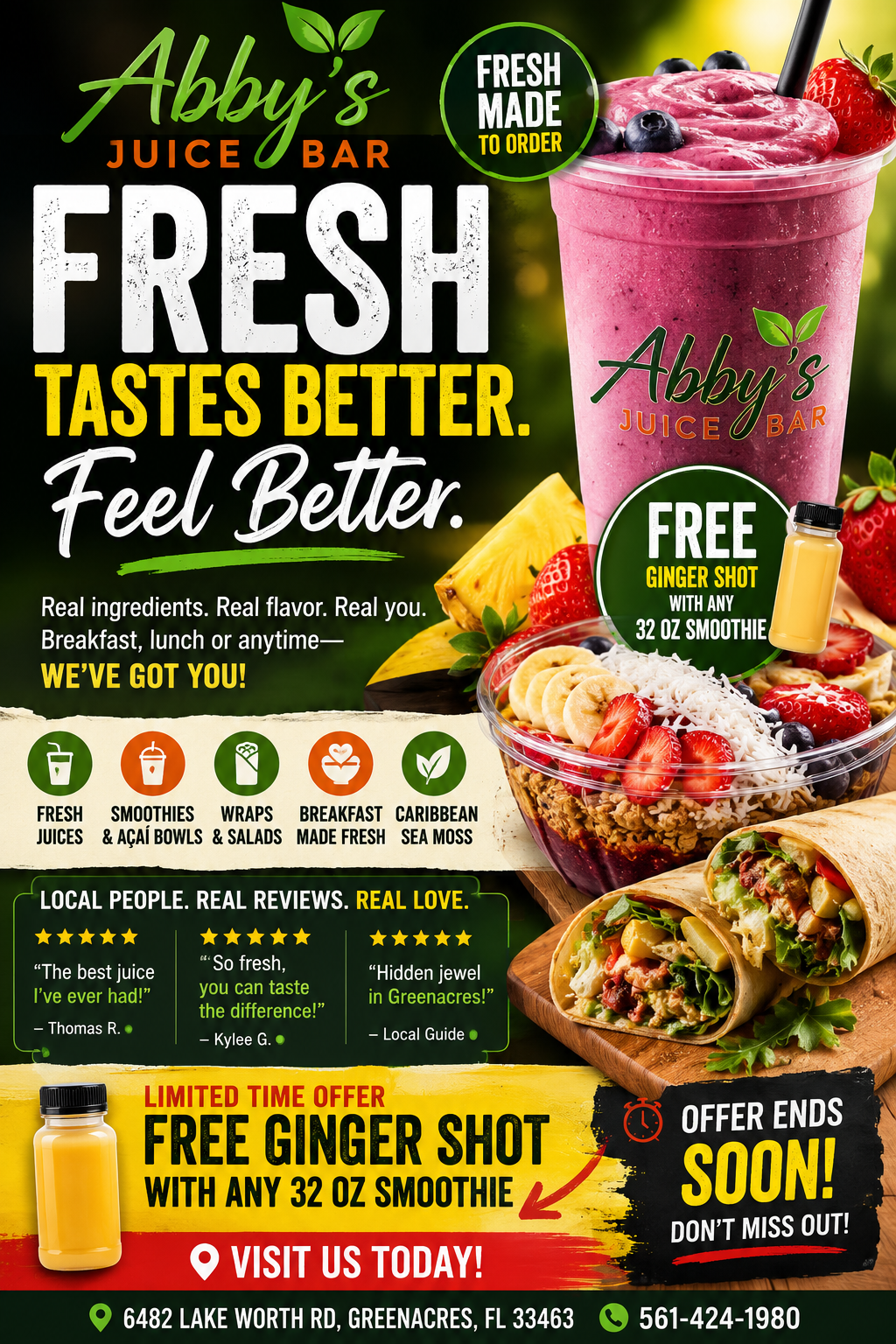 Abby's Juice Bar, on Lake Worth Road in Greenacres, FL
